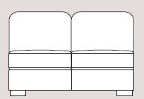 Ontario 132cm Armless Unit Fabric - Cat 90 - Dynamic Seat