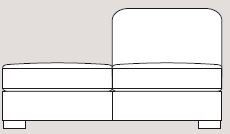 Ontario 145cm Chaise Unit Left Fabric - Cat 90 - Dynamic Seat