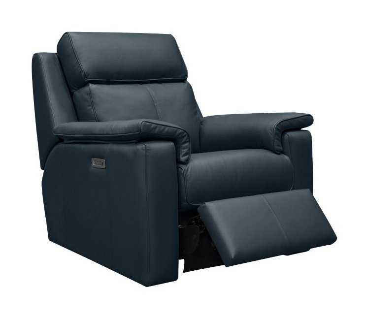 Elec Recliner Chair with Headrest and Lumbar with USB Leather - L