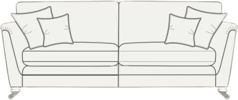 Ashborne 4 Seater Settee - (2 Small Scatters) - CAT A