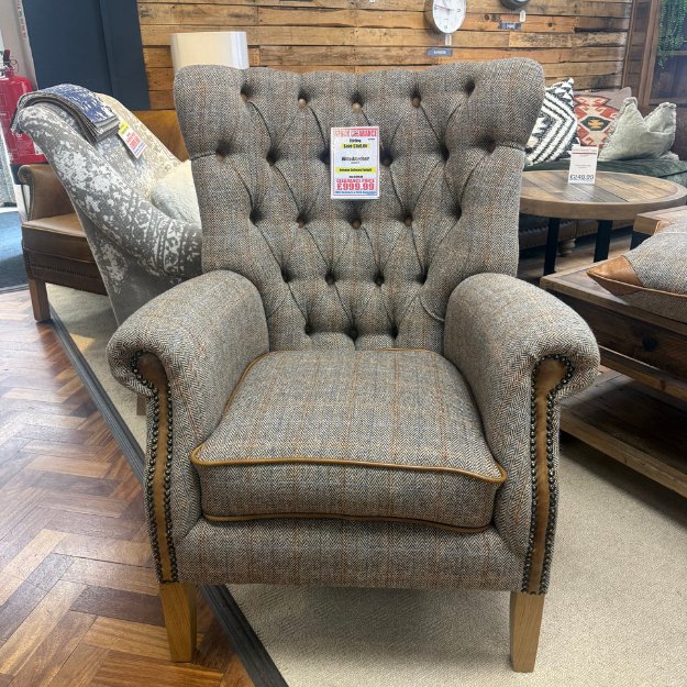 Hexham Wing Harris Tweed Chair