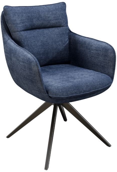 Belfast Swivel Dining Chair - Dark Blue