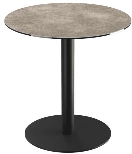 Orlando Round Table 75 x 75 cm - Argile - Black lacquered steel legs