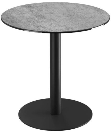 Orlando Round Table 75 x 75 cm - Silver - Black lacquered steel legs