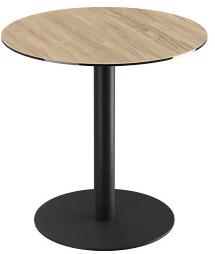 Orlando Round Table 75 x 75 cm - Light Oak - Black lacquered steel legs