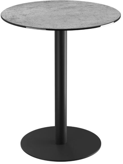 Orlando Round Table 75 x 90 cm - Silver - Black lacquered steel legs