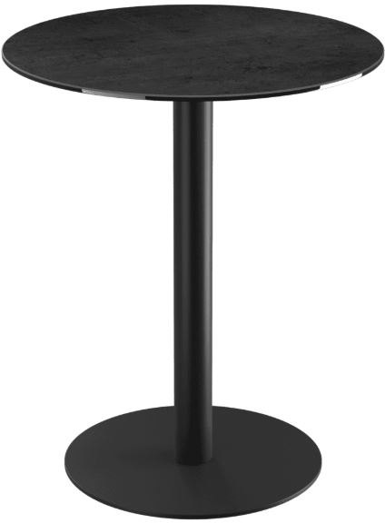 Orlando Round Table 75 x 90 cm - Titanium - Black lacquered steel legs