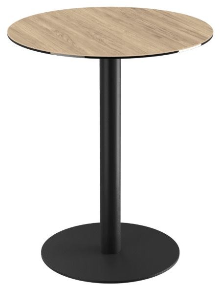 Orlando Round Table 75 x 90 cm - Light Oak - Black lacquered steel legs