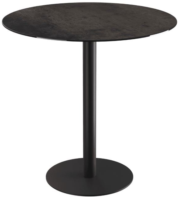 Orlando Round Table 100 x 75 cm - Steel - Black lacquered steel legs