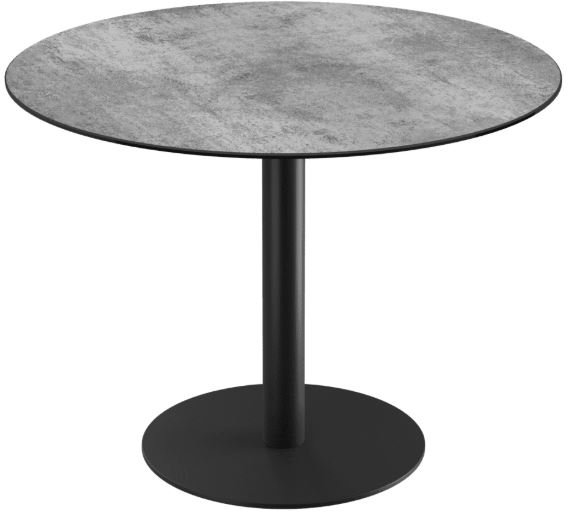 Orlando Round Table 100 x 75 cm - Silver - Black lacquered steel legs