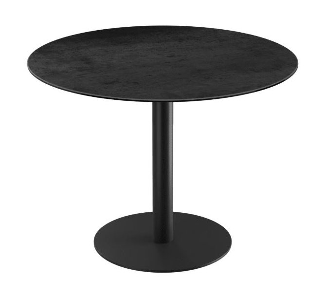 Orlando Round Table 100 x 75 cm - Titanium - Black lacquered steel legs