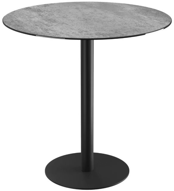 Orlando Round Table 100 x 100 cm - Silver - Black lacquered steel legs