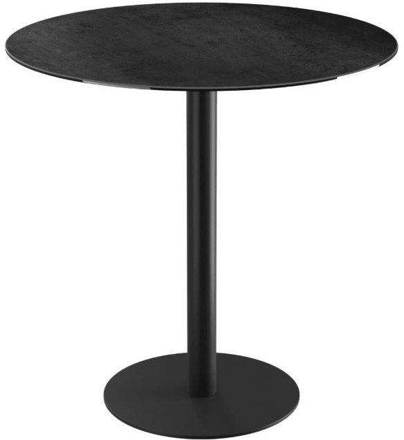 Orlando Round Table 100 x 100 cm - Titanium - Black lacquered steel legs