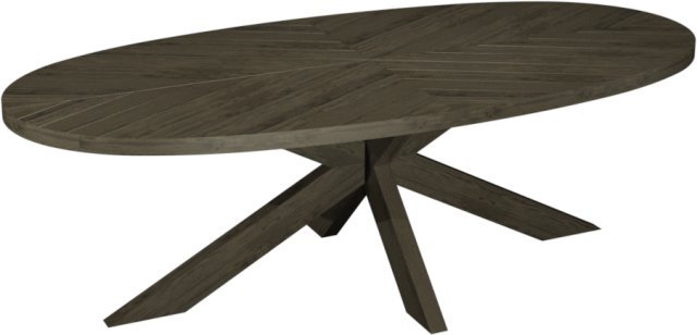 Chevron Fumed Oak 240cm - Extra Large 8 Seater Dining Table  - WOODEN LEGS