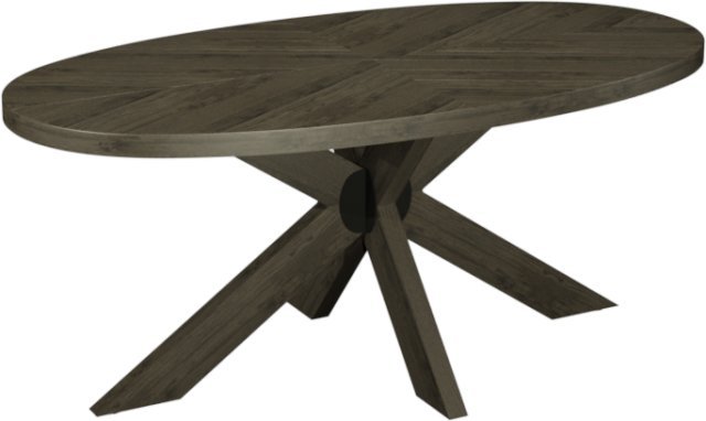 Chevron Fumed Oak 180cm - Small 6 Seater Dining Table  - WOODEN LEGS