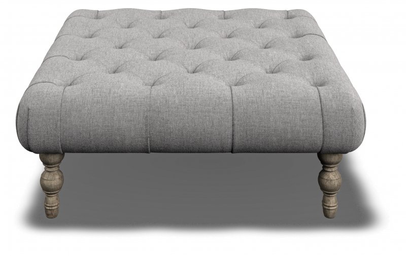 Ashbourne Deep Buttoned Square Stool B Grade Fabric