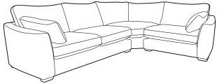 Small Corner Sofa - Left Hand Facing - B Fabric - Comfort Sit Crumb Foam