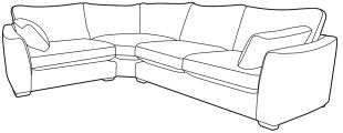 Small Corner Sofa - Right Hand Facing - B Fabric - Comfort Sit Crumb Foam