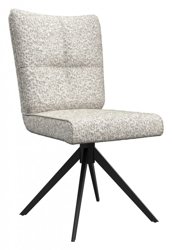 Oska Swivel Armless Dining Chair - Ivory