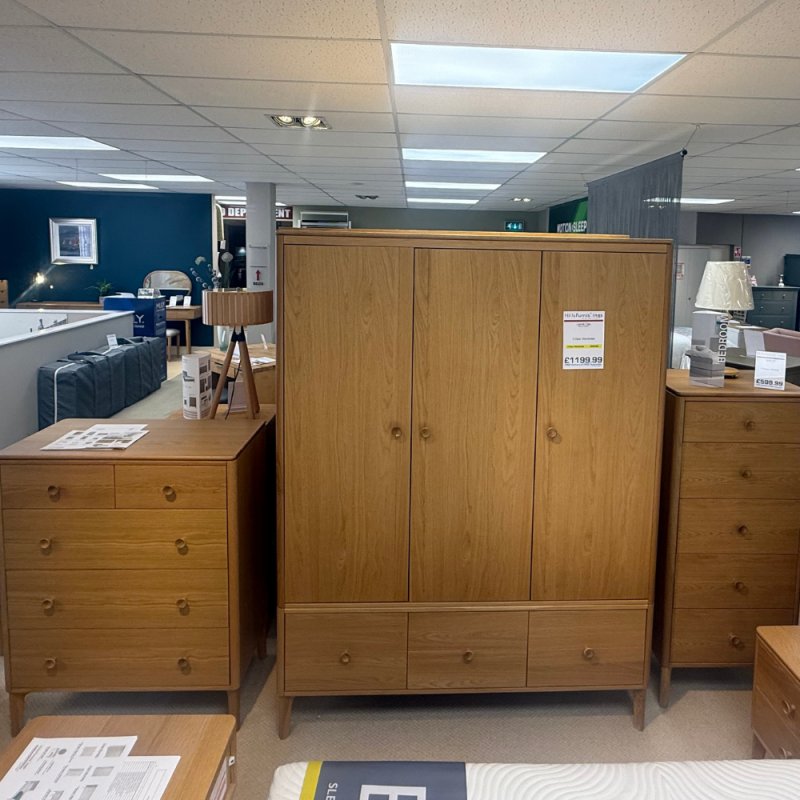 Larvik 1 x Triple Wardrobe 2 x  2 Drawer Bedside Cabinet 1 x 5 Drawer Medium Chest 1 x 5 Drawer Tall