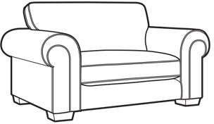 Belverdere Cuddler Sofa - Classic Back - 10* Fabric