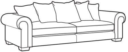 Belverdere Grand Sofa - Split - Pillow Back - 10* Fabric