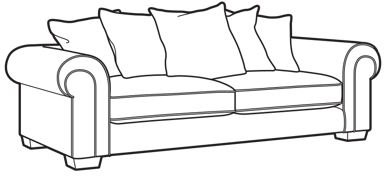 Belverdere Major Sofa - Pillow Back - 10* Fabric