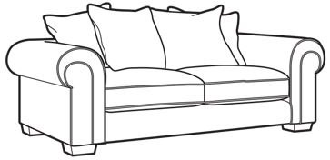 Belverdere Large Sofa - Pillow Back - 10* Fabric