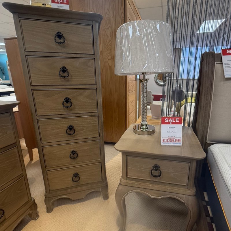 Claremont 1 x Double Wardrobe 1x Tallboy 1 x 3 Drawer Chest 1 x Gallery Mirror 2x Bedside Tables