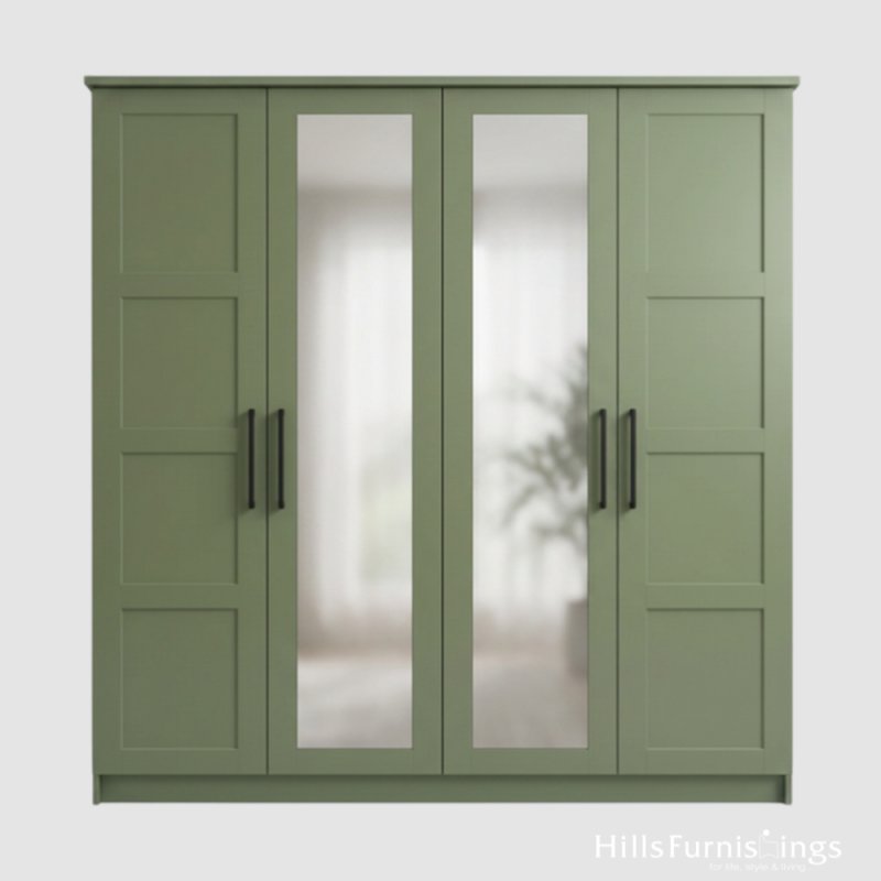 Stratos Fitment FXED - Extra Tall 4 Door Wardrobe with 2 Centre Mirrors