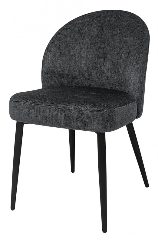 Max Dining Chair with Black Legs - Dark Grey