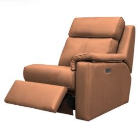 Right Hand Facing 1 Seater Powered Reclining With Headrest & Lumbar - Group 1 Fabric