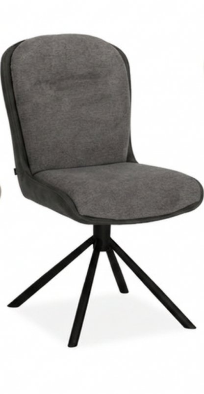 Yarnis Dining Chair - Anthracite / Anthracite - Black Leg