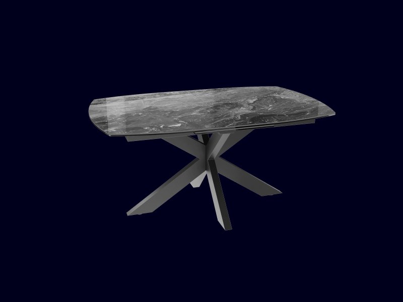 Extending Dining Table 130/170 x 100 x 76 cm - Eramosa - Black lacquered steel legs