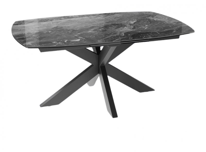 Extending Dining Table 130/170 x 100 x 76 cm - Eramosa - Black lacquered steel legs