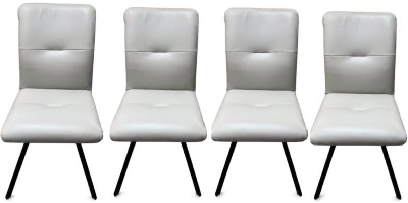 Set Of 4 Soro Dining Chairs Grey Leather