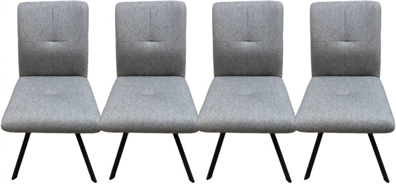 Kia 4 Dining Chairs Grey Fabric