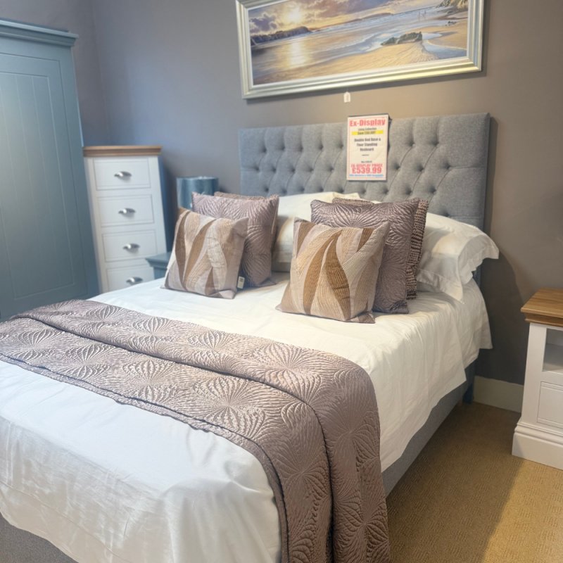 Double Bed Base Set Including Floor Standing Headboard