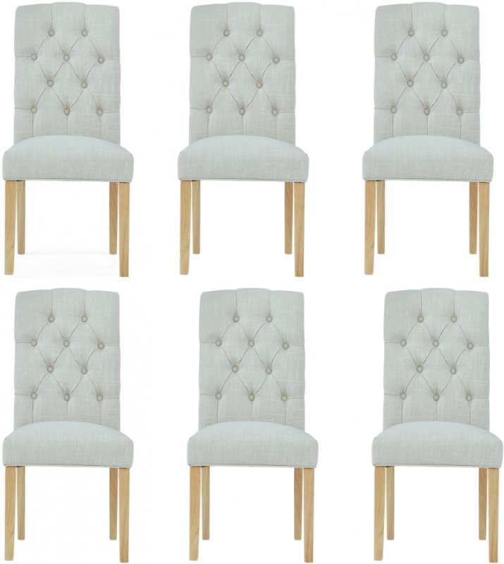 6 x Tenby Oak Button Back Chairs