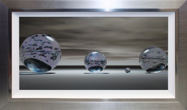 Silver Spheres Liquid Art