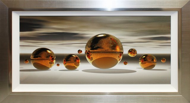 Golden Sphere Liquid Art