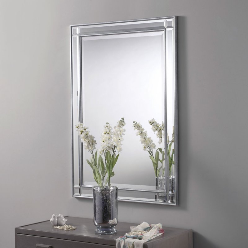 Verona Silver 42” X 30” Bevel (107cm X 76cm) Mirror