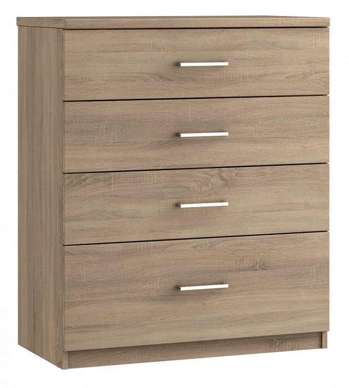 Malta Bedroom 4 Drawer Midi Chest  Finish - Bardolino Oak