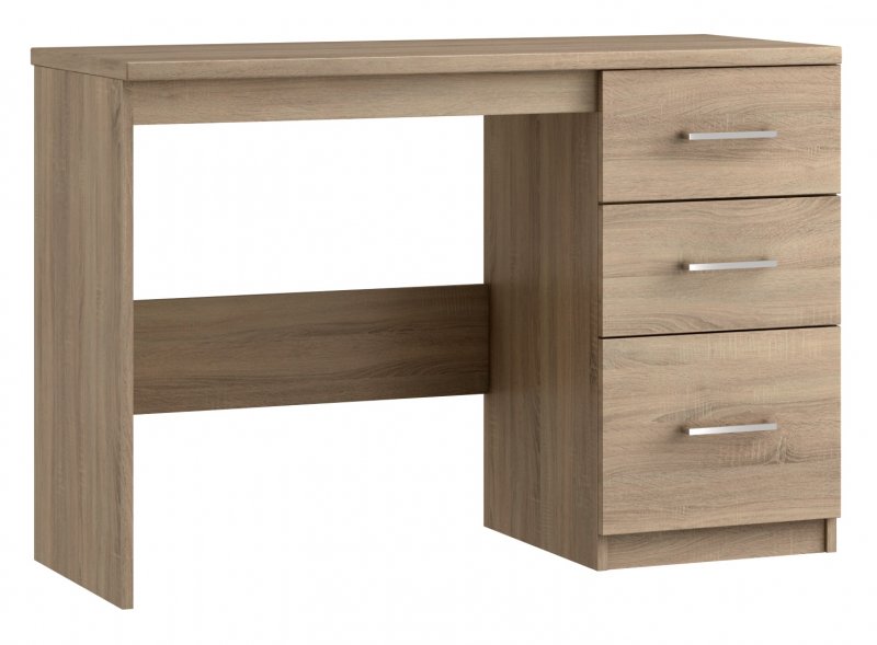 Malta Bedroom Single Pedestal Dressing Table  Finish - Bardolino Oak