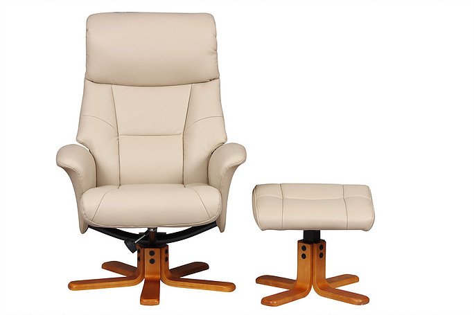 Swivel Recliner Chair & Footstool  Cafe Latte