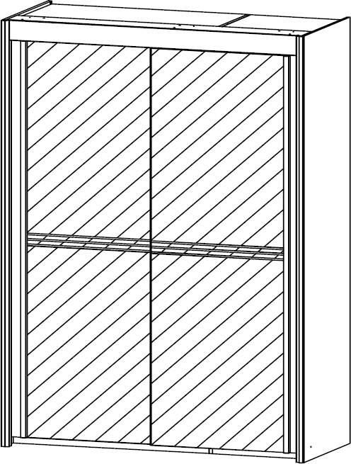 151cm Wide All Mirrored Door Wardobe 197cm High