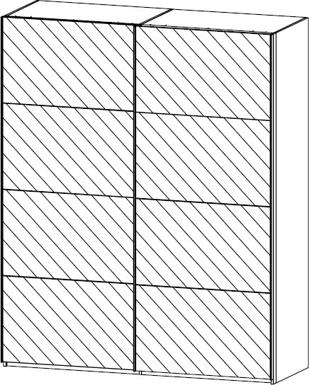 Type 3 - 181cm 2 Door Slider All Mirror Horizontal Panels