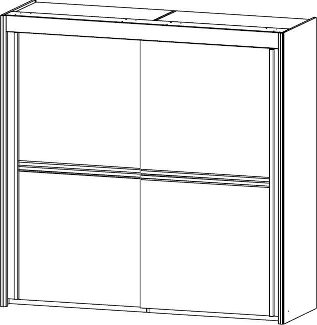 201cm Wide All Carcase Colour Door Wardobe 197cm High