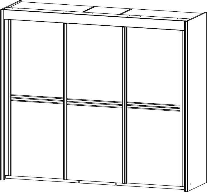 225cm Wide All Carcase Colour Door Wardobe 197cm High