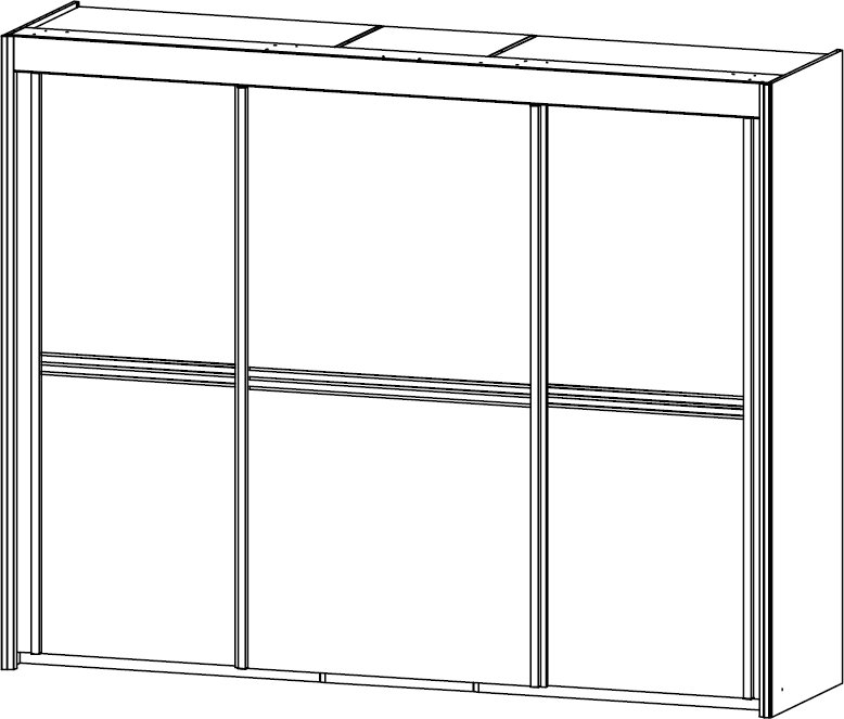 250cm Wide All Carcase Colour Door Wardobe 197cm High